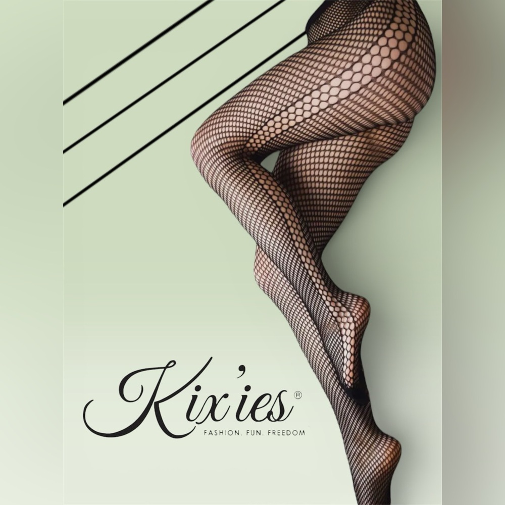 Black Side Line Fishnet Stocking Tights- Plus available